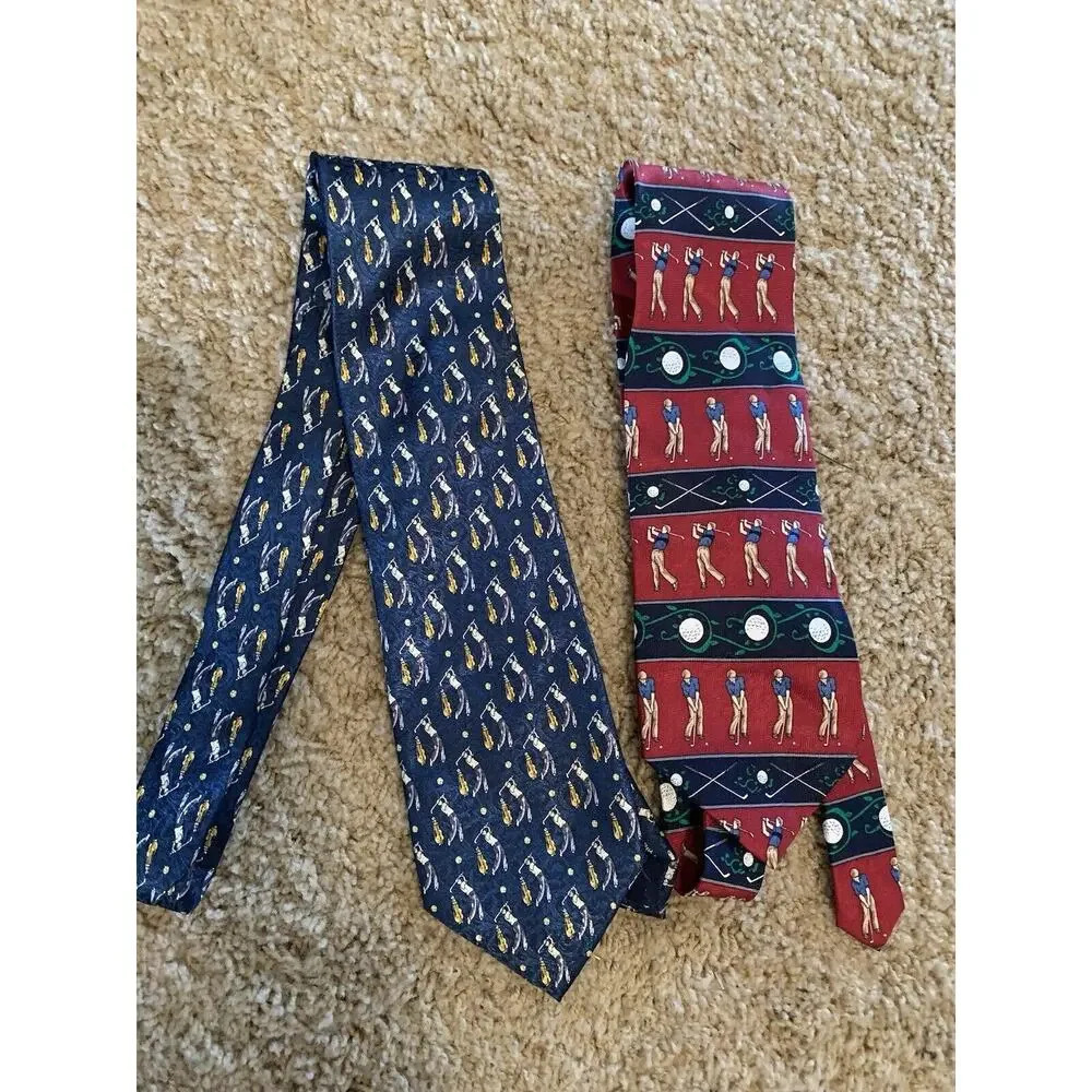Lot Brooks Brothers LAVORAZIONE ARTIGIANA pura seta Golf Italy Men's Silk Tie